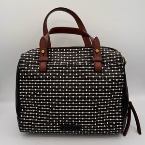Fossil Black and White Satchel